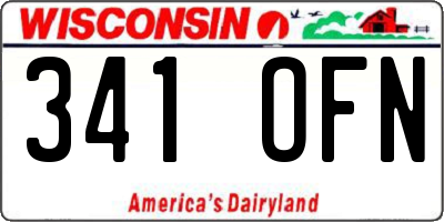 WI license plate 341OFN