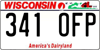 WI license plate 341OFP
