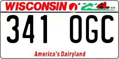 WI license plate 341OGC