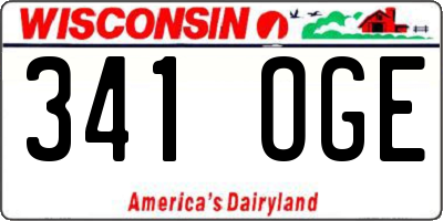 WI license plate 341OGE