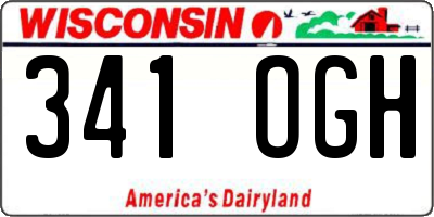 WI license plate 341OGH