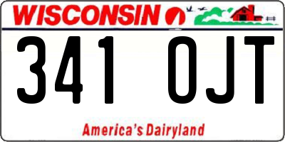 WI license plate 341OJT