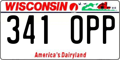 WI license plate 341OPP