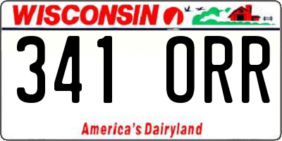 WI license plate 341ORR