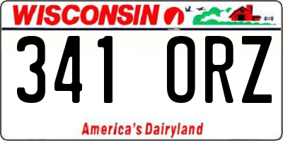 WI license plate 341ORZ