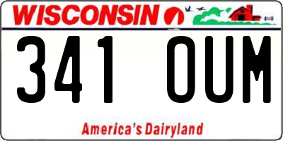 WI license plate 341OUM