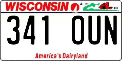 WI license plate 341OUN