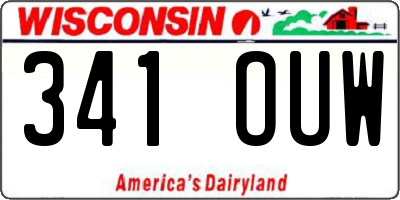 WI license plate 341OUW