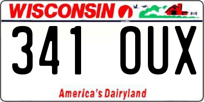 WI license plate 341OUX