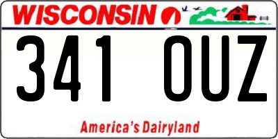 WI license plate 341OUZ