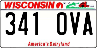 WI license plate 341OVA