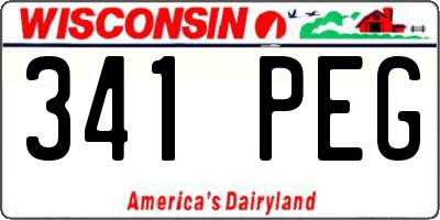 WI license plate 341PEG