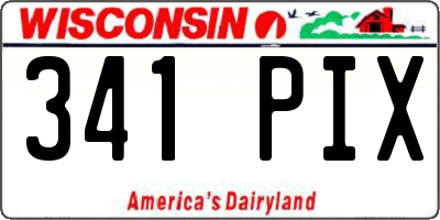 WI license plate 341PIX