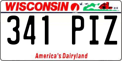 WI license plate 341PIZ