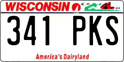WI license plate 341PKS