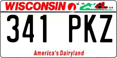 WI license plate 341PKZ