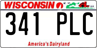WI license plate 341PLC