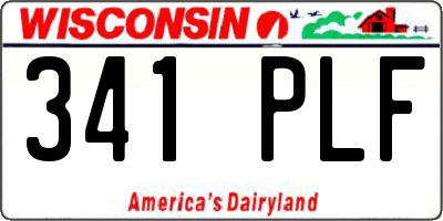 WI license plate 341PLF