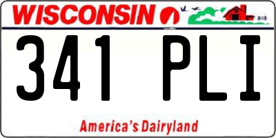 WI license plate 341PLI