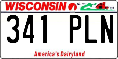 WI license plate 341PLN