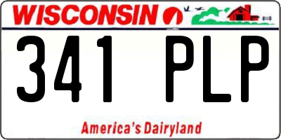 WI license plate 341PLP
