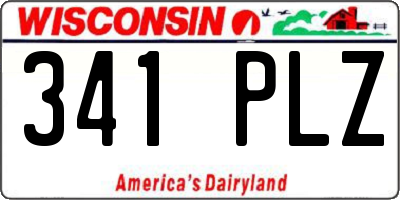 WI license plate 341PLZ