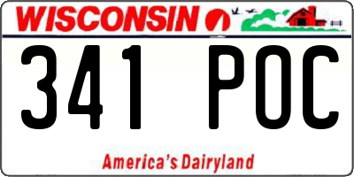 WI license plate 341POC