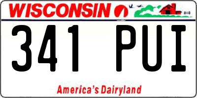 WI license plate 341PUI