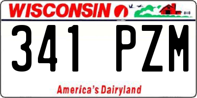 WI license plate 341PZM