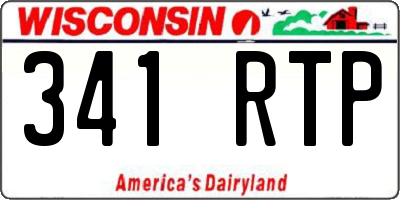WI license plate 341RTP
