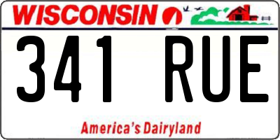 WI license plate 341RUE