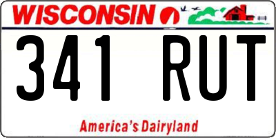 WI license plate 341RUT