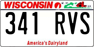 WI license plate 341RVS
