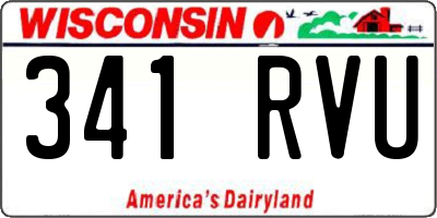 WI license plate 341RVU