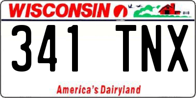 WI license plate 341TNX