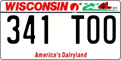 WI license plate 341TOO