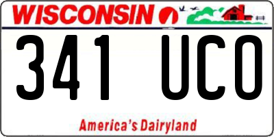 WI license plate 341UCO