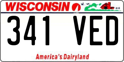 WI license plate 341VED