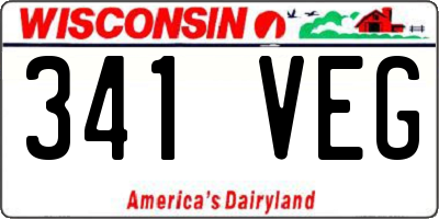 WI license plate 341VEG