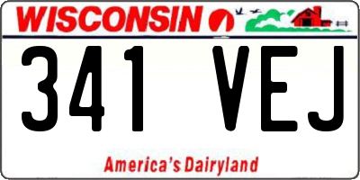 WI license plate 341VEJ
