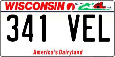 WI license plate 341VEL