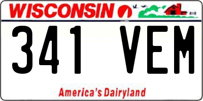 WI license plate 341VEM