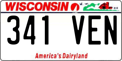 WI license plate 341VEN