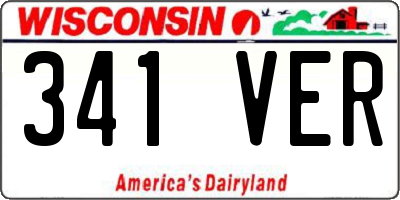 WI license plate 341VER