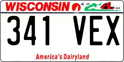 WI license plate 341VEX