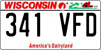 WI license plate 341VFD