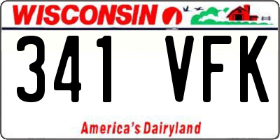 WI license plate 341VFK