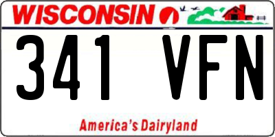 WI license plate 341VFN