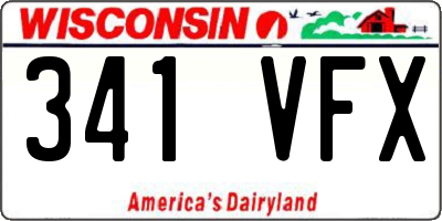 WI license plate 341VFX