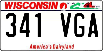 WI license plate 341VGA